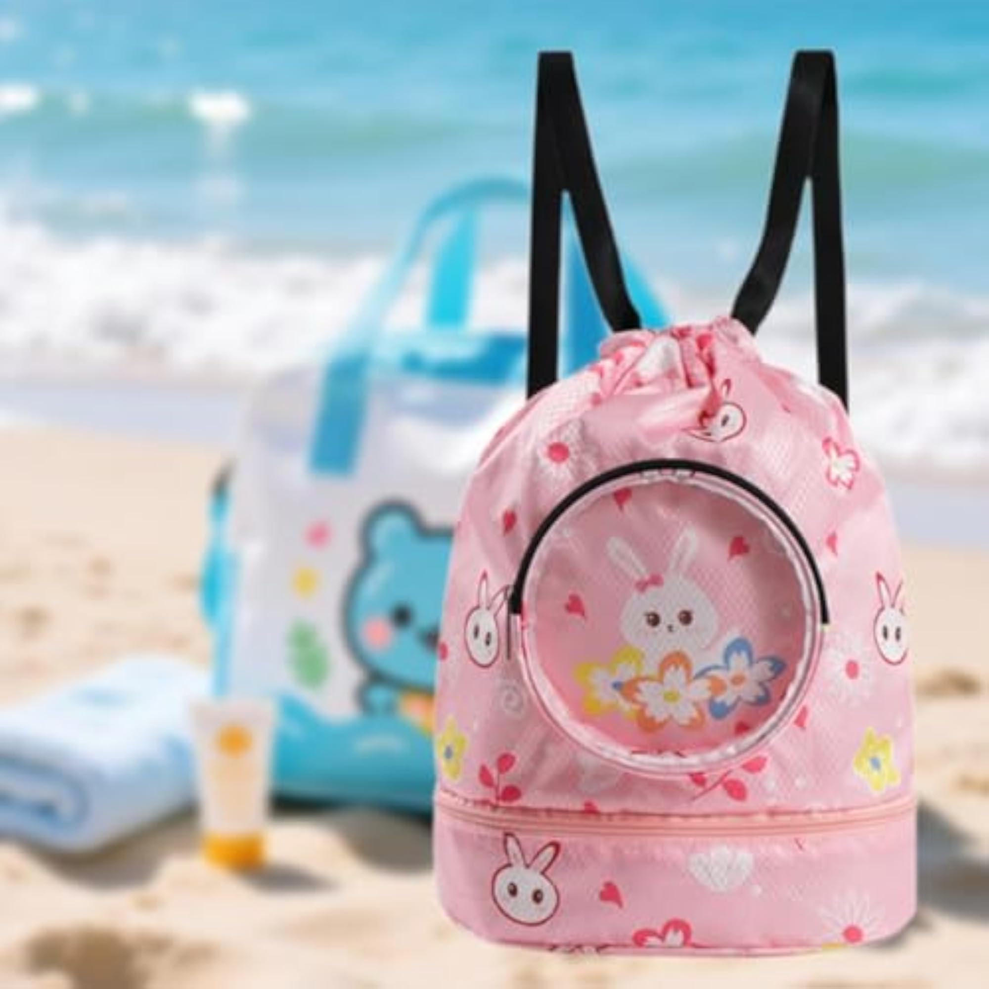 Kids Drawstring Backpack Organizer for Outdoor Swimming